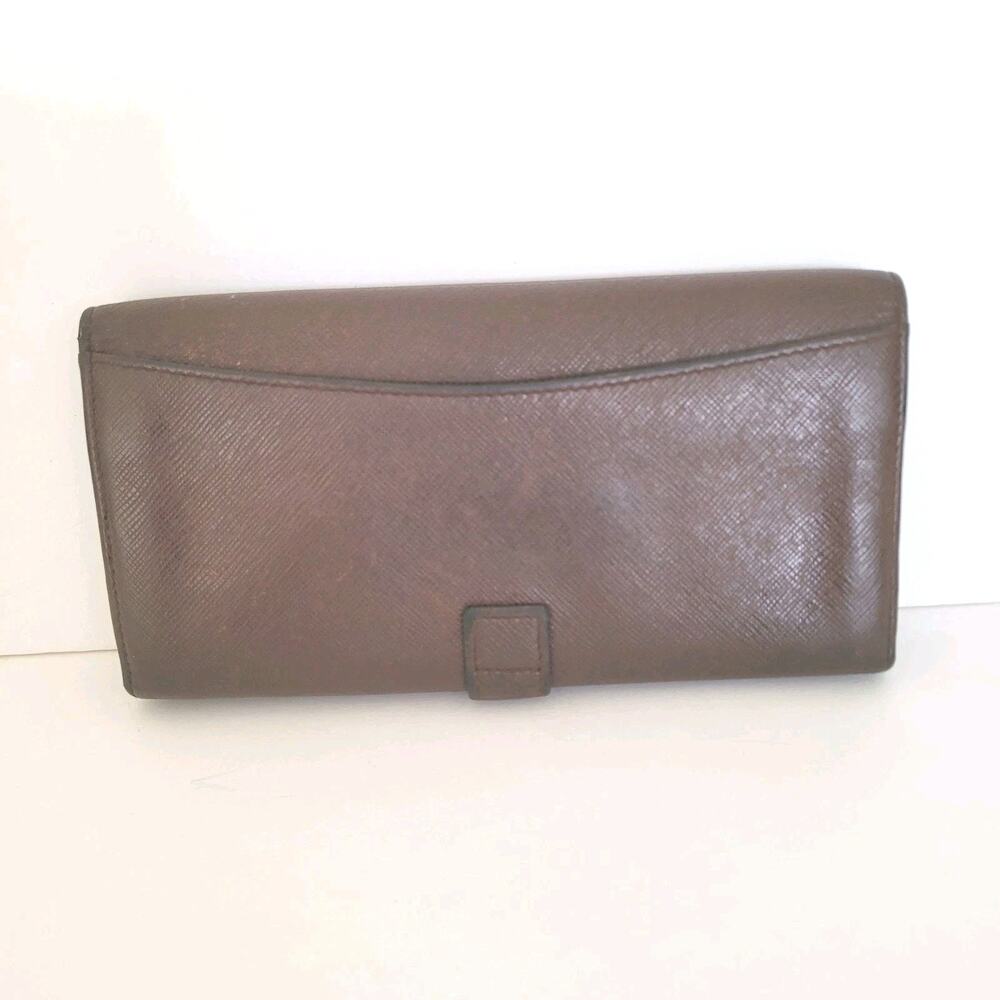 Coach Gramercy Vintage Wallet Brown Bifold Leather Long Made In Italy Large - Picture 2 of 16